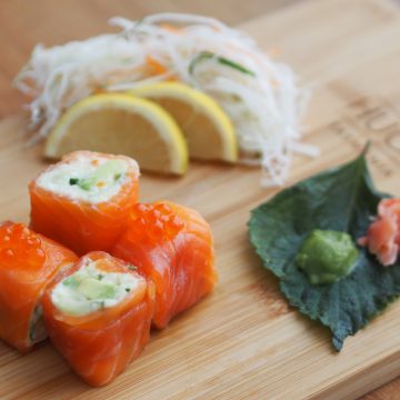 Banquet Slice Smoked Salmon and Japanese potato salad sushi