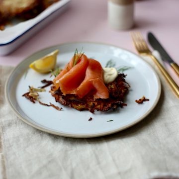 Smoked Huon Salmon with Celeriac and Potato Rösti