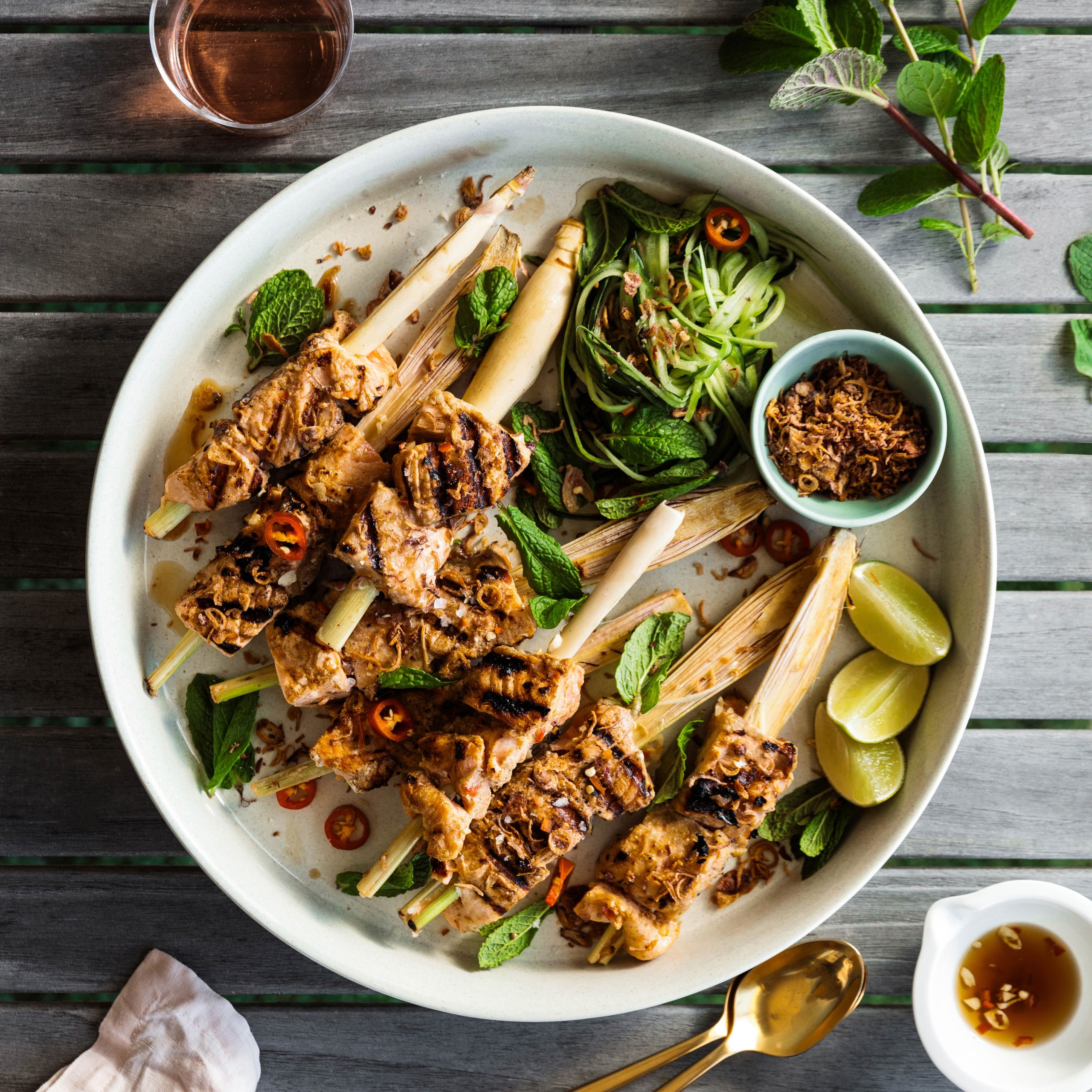 Huon Salmon Lemongrass Skewers Huon Aqua